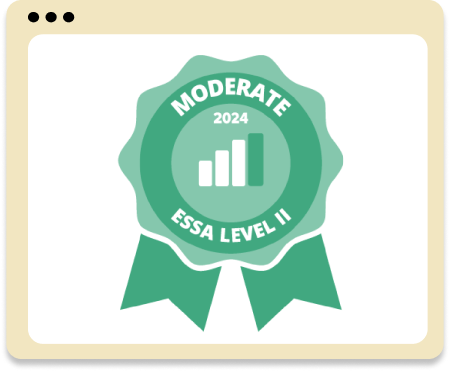 A green ribbon with the text 'Moderate ESSA Level II 2024'